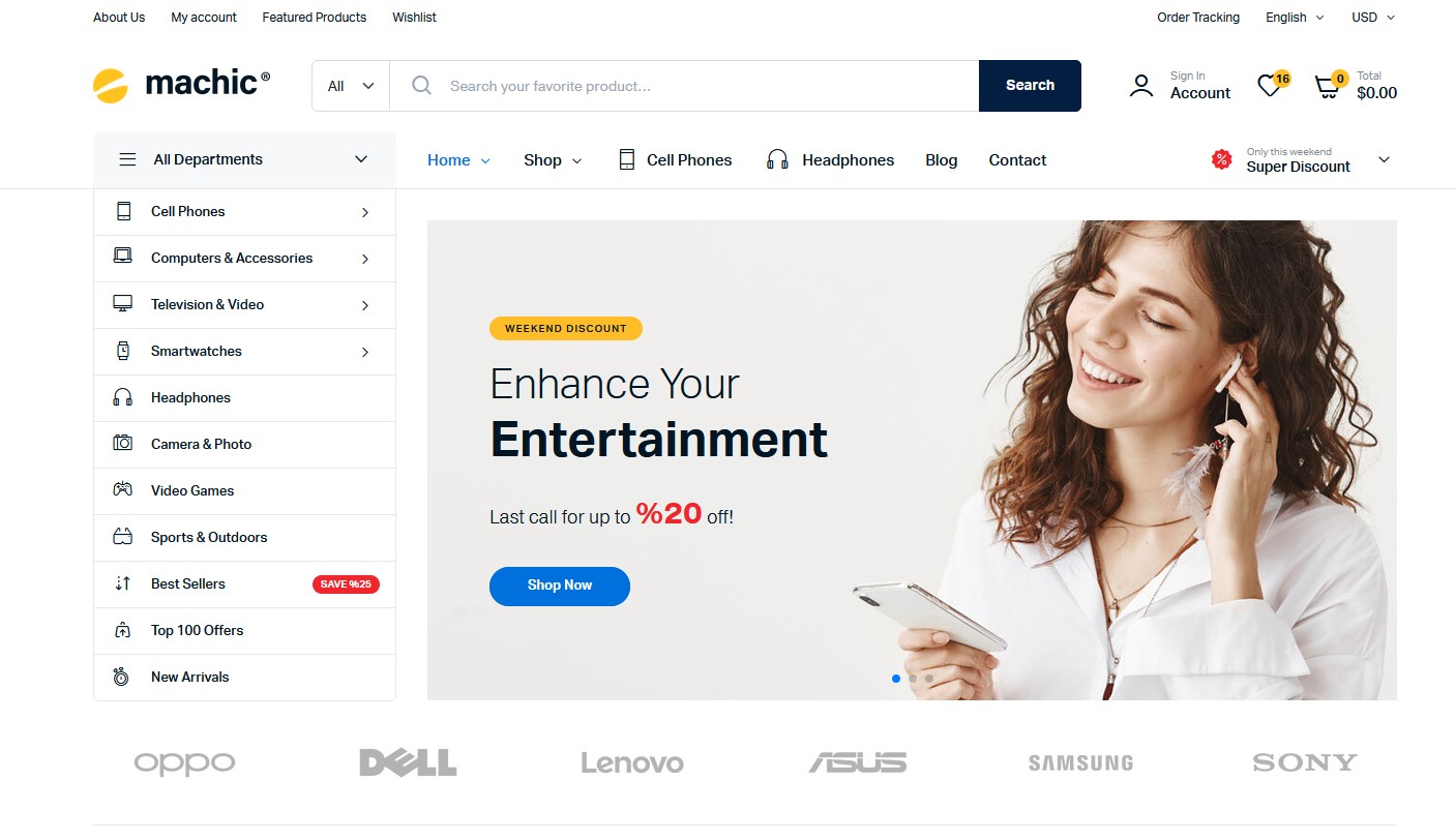Client website screenshot