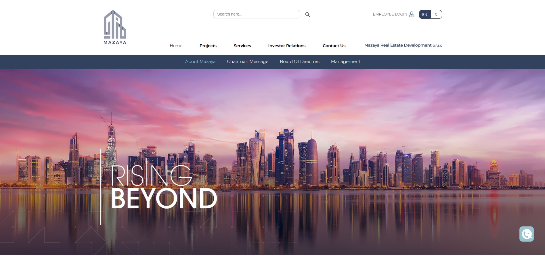 Client website screenshot