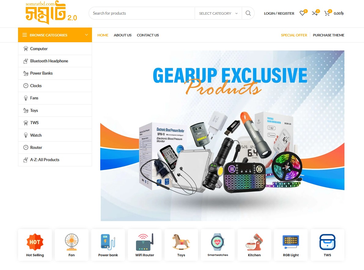 Client website screenshot